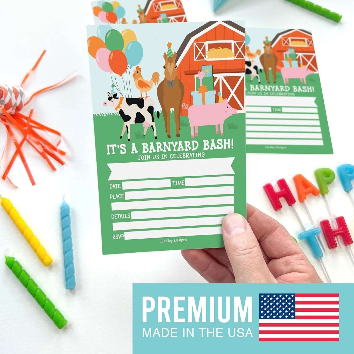 15 Farm Animals Birthday Invitations Girl - Kids Birthday Invitations Boy, Barn Birthday Party Invitations For Boys, Farm Birthday Invites For Boy, Birthday Invitation Card, Birthday Party Invites Boy