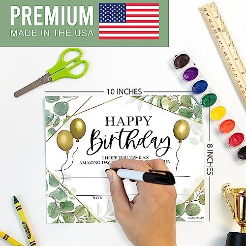 Geo Greenery Birthday Certificates | Set of 25 | Birthday Gifts