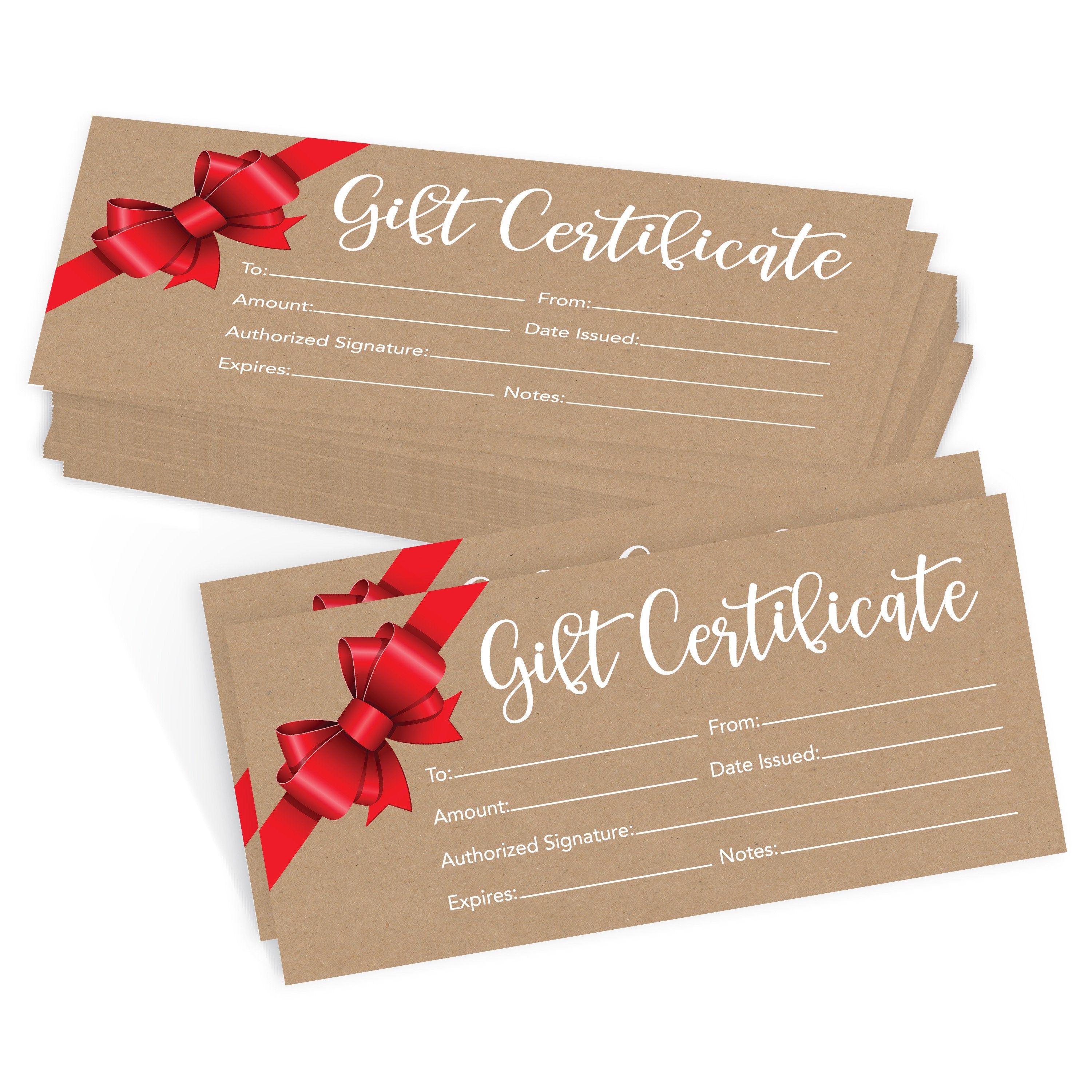 Blank Gift Certificates | Set of 25 | Gifts & Business