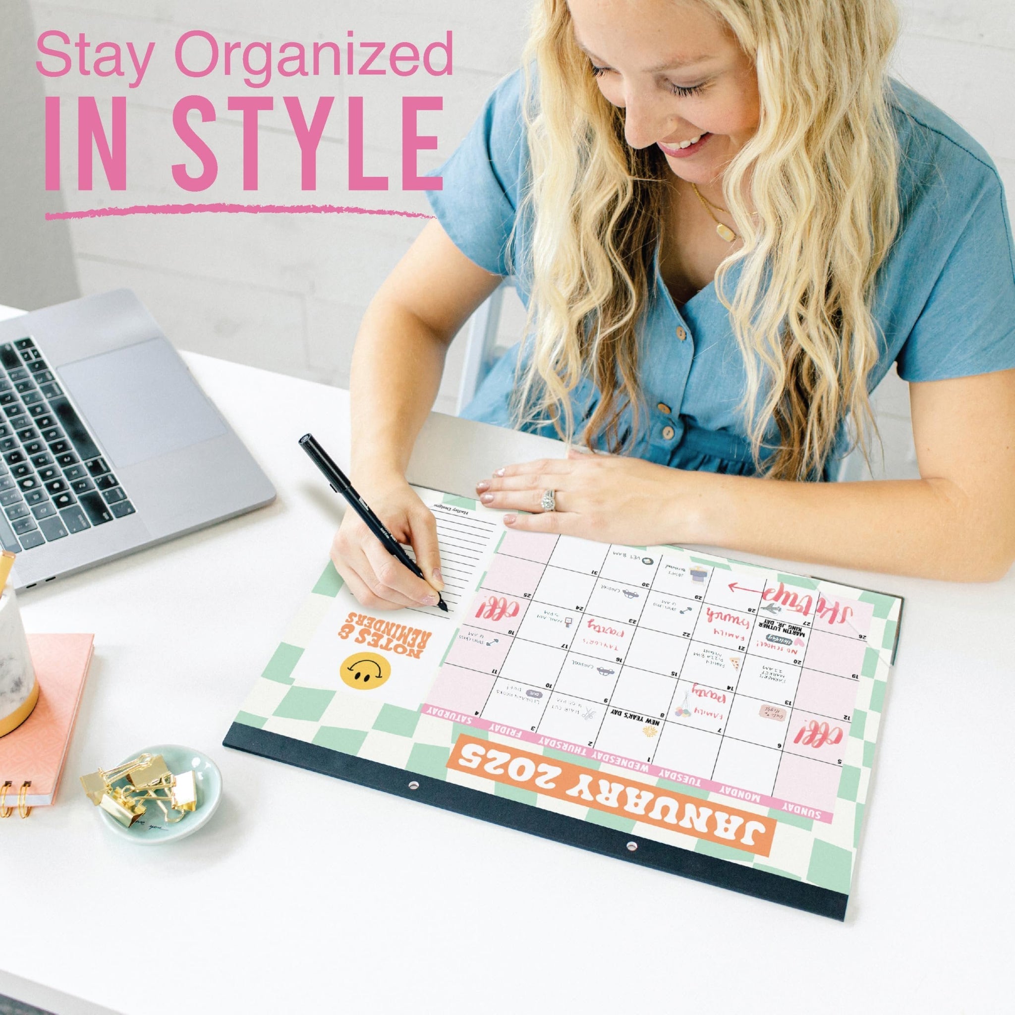 Retro Large Desk Calendar | 18-Months | 2025-2026 | Calendars & Planners - SAMPLE