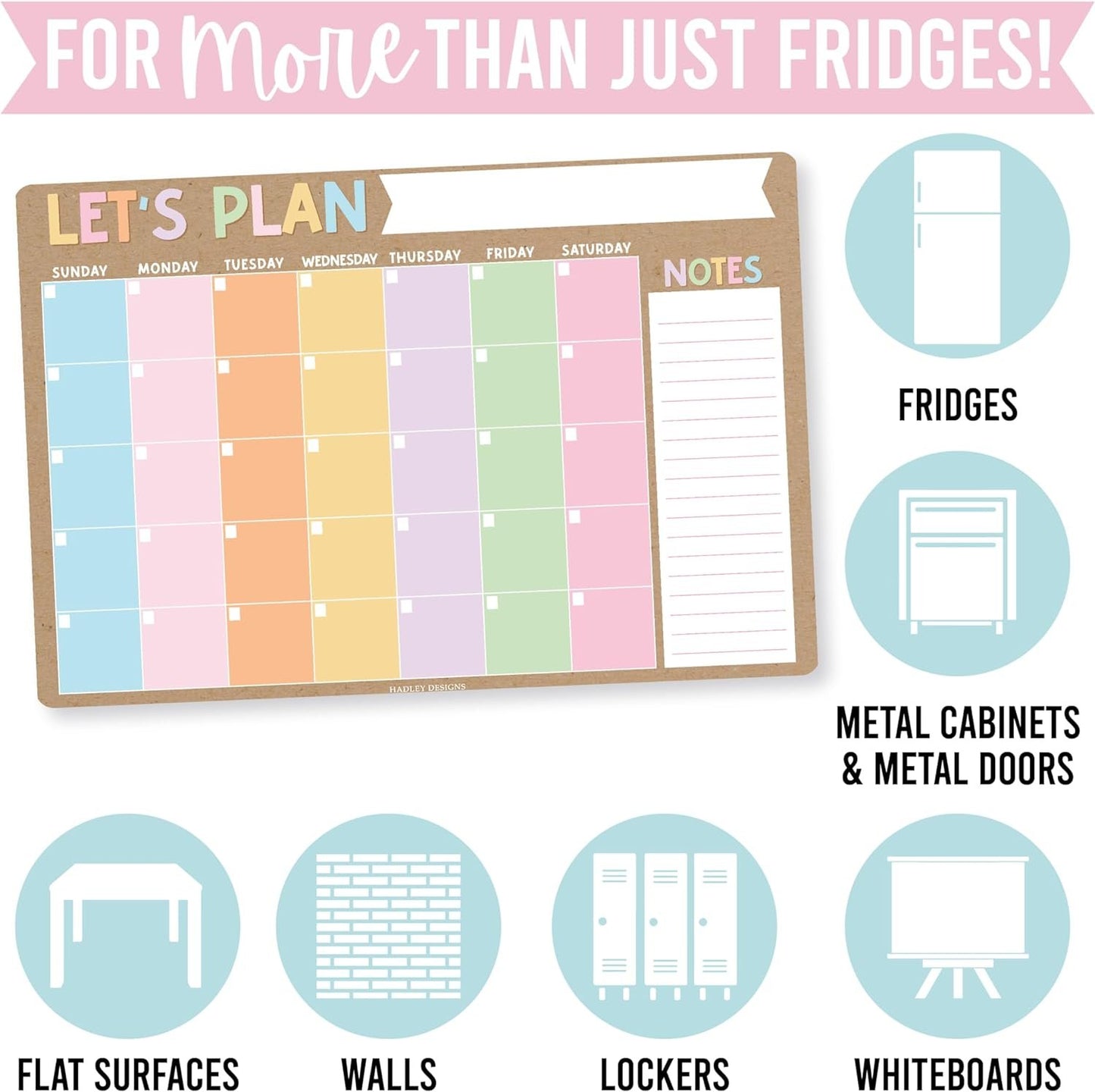 Rustic Magnetic Calendar for Refrigerator Dry Erase - Magnetic Fridge Calendar Dry Erase Magnetic Whiteboard for Fridge, Refrigerator Calendar Magnetic Dry Erase Calendar, Magnet Calendar for Fridge