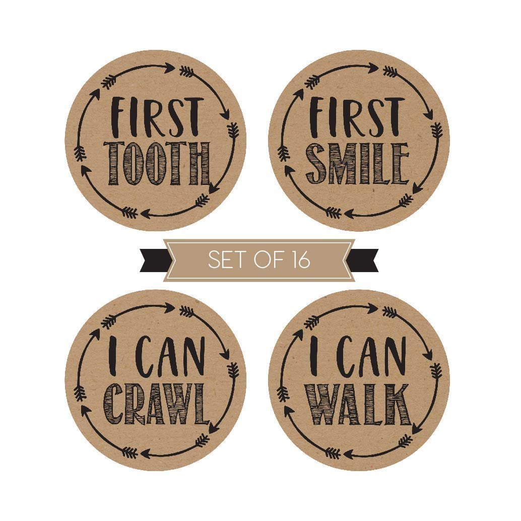 Baby Milestone Stickers | Set of 16 | Baby Supplies Scrapbook Materials