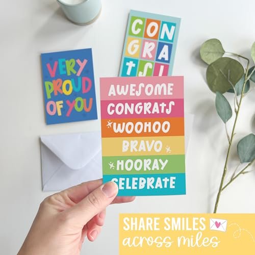 Folded Congratulations Cards | Set of 24 | Cards & Party | Envelopes Included