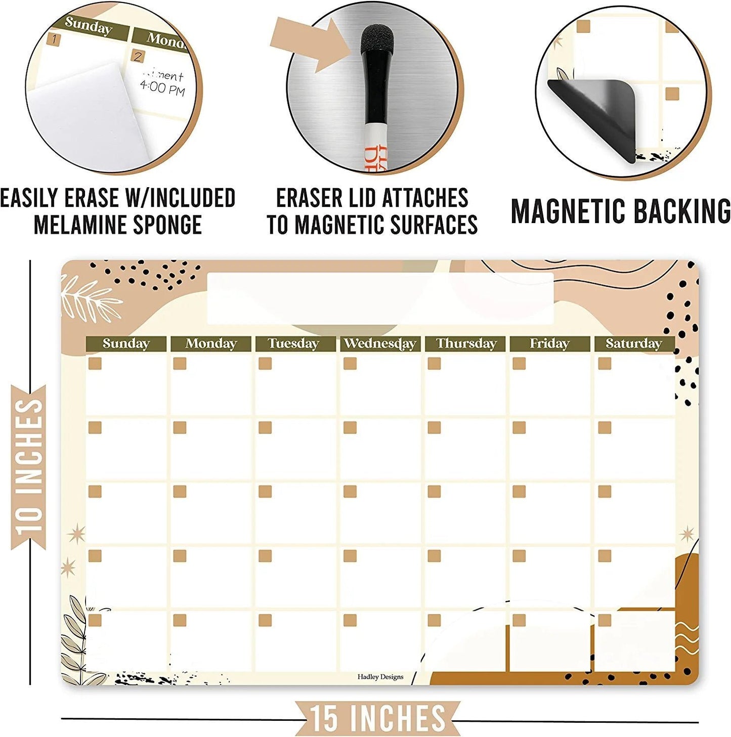 Boho Magnetic Calendar | Dry-Erase | Calendars & Planners