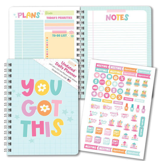 Teal Daily Planner | Undated | Calendars & Planners