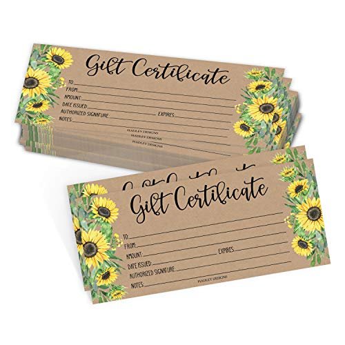Blank Gift Certificates | Set of 25 | Business & Office Supplies