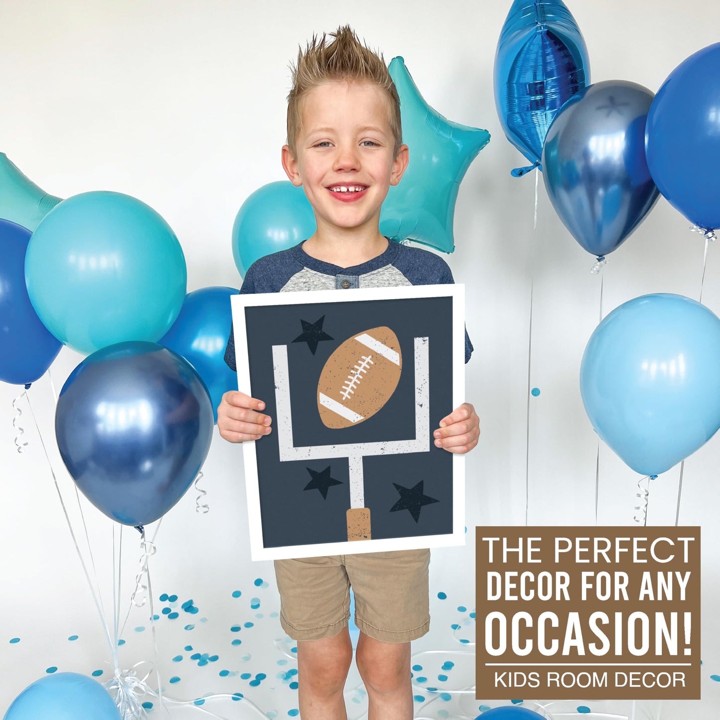 Football Children's Wall Art | Set of 6 | Home Decor