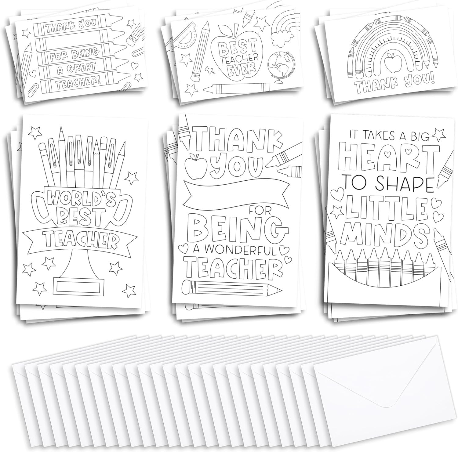 Teacher Thank You Cards | Set of 24 | 4" x 6"