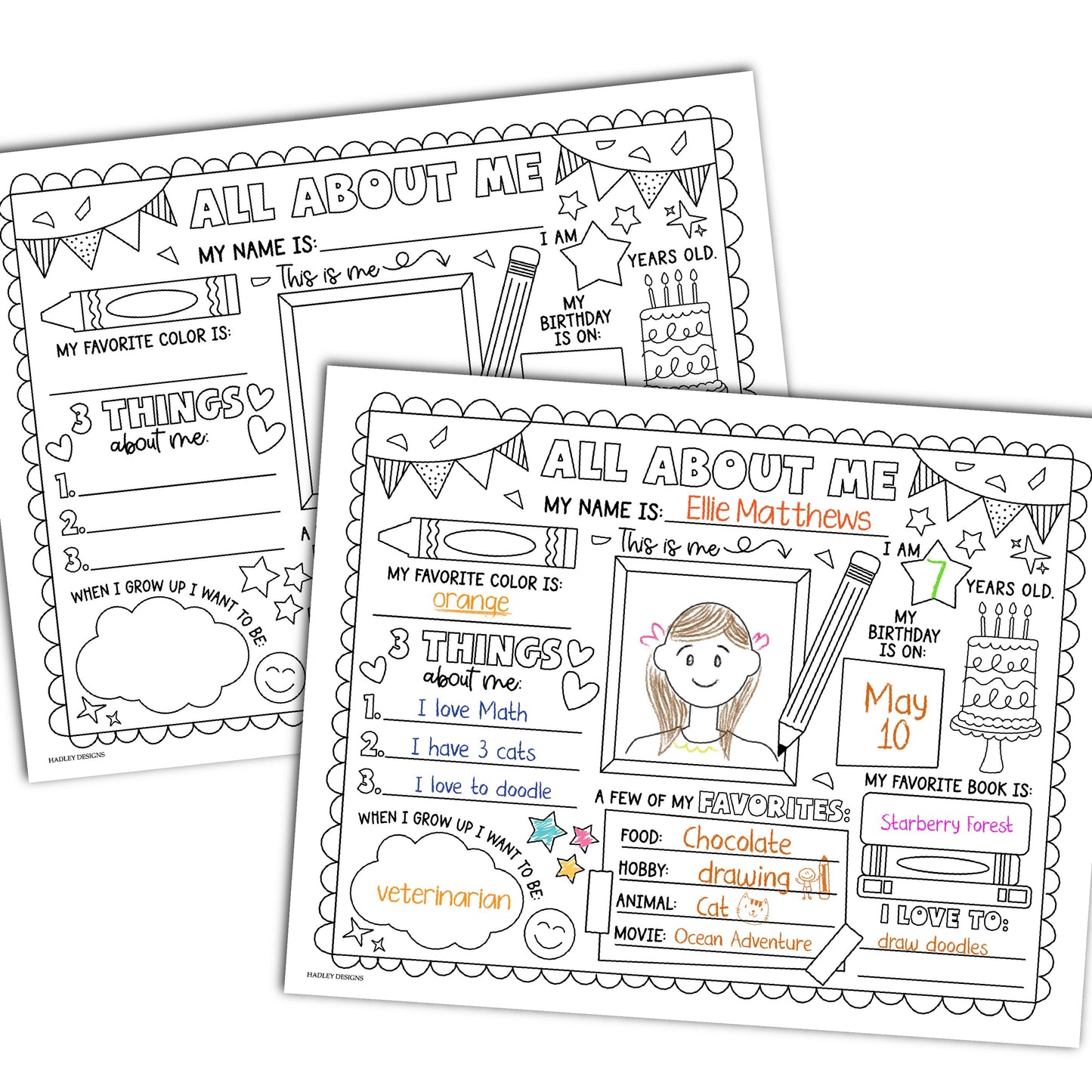 All About Me Posters | Set of 20 | Educational Posters