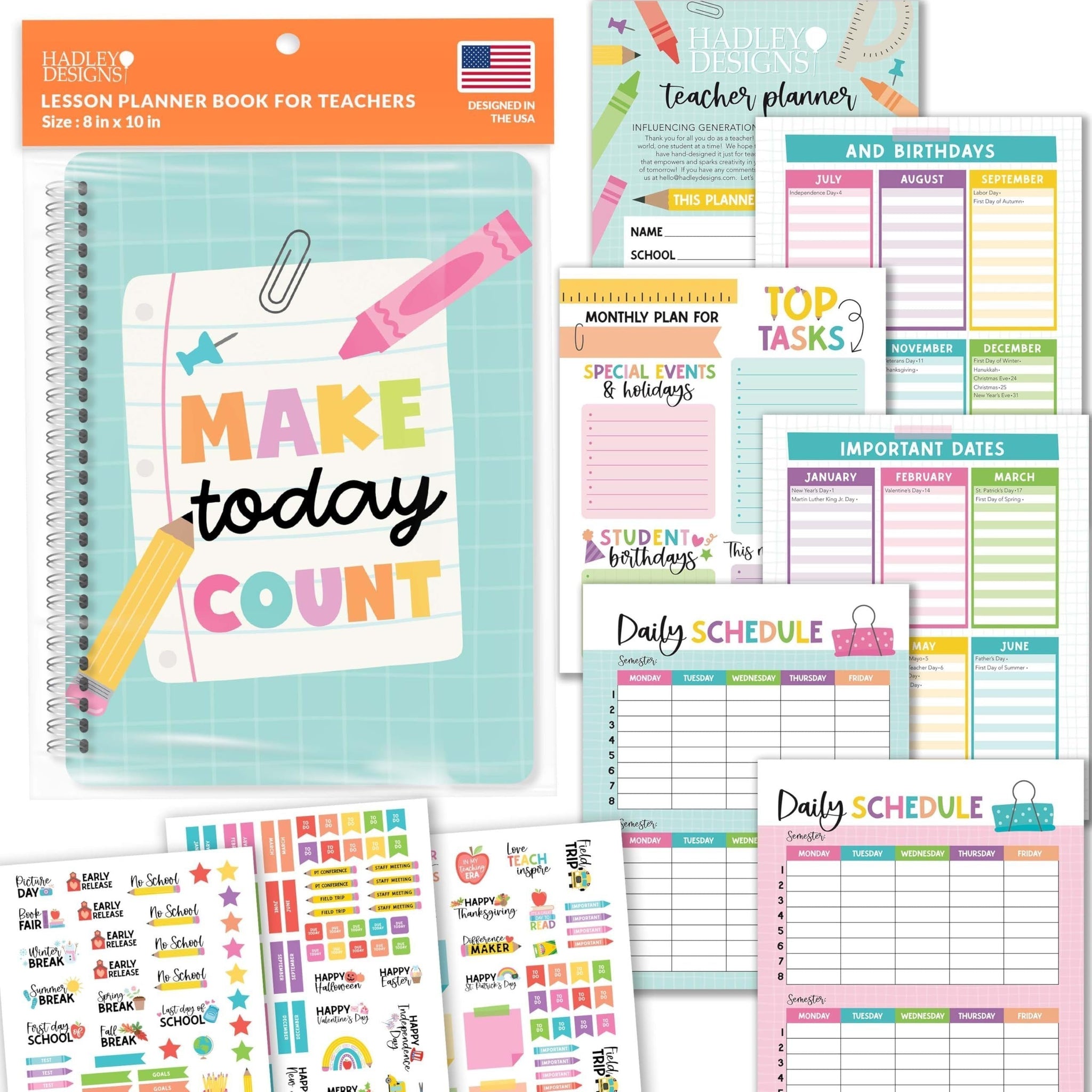 Undated Teacher Planner | 2025-2026 | Teaching Supplies - SAMPLE
