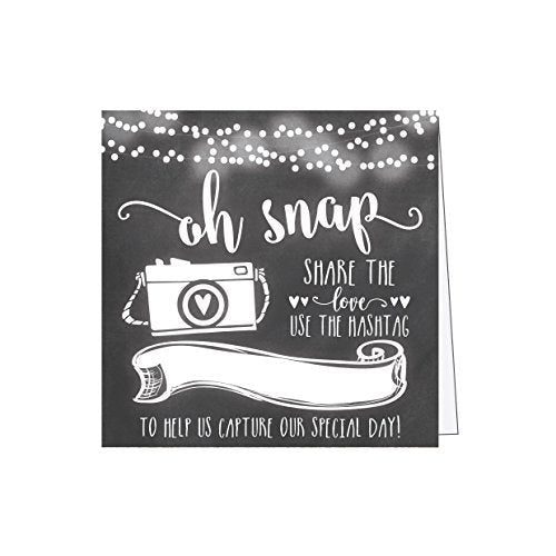 Wedding Hashtag Signs | Set of 25 | Wedding Supplies