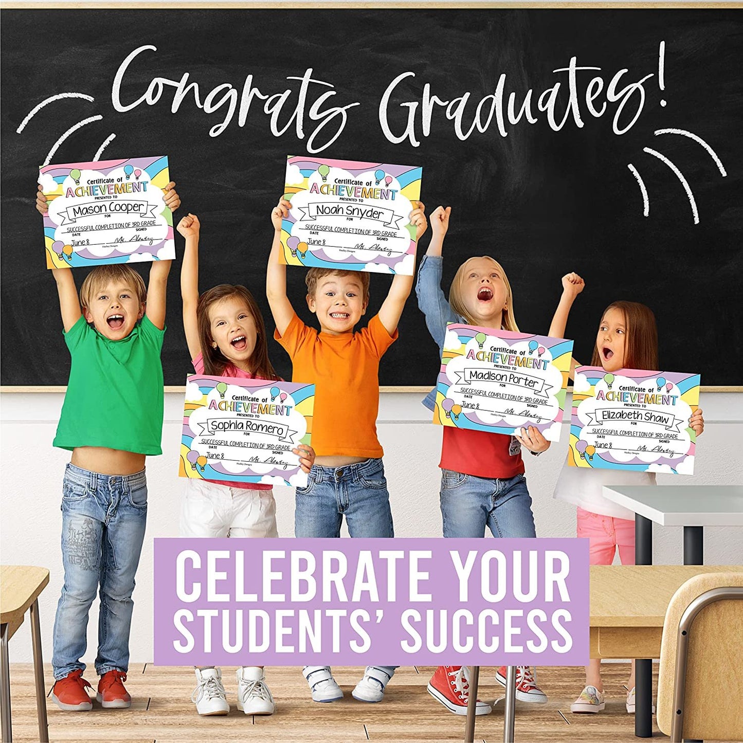 Kids Certificate of Achievement | Set of 25 | Trophies & Awards