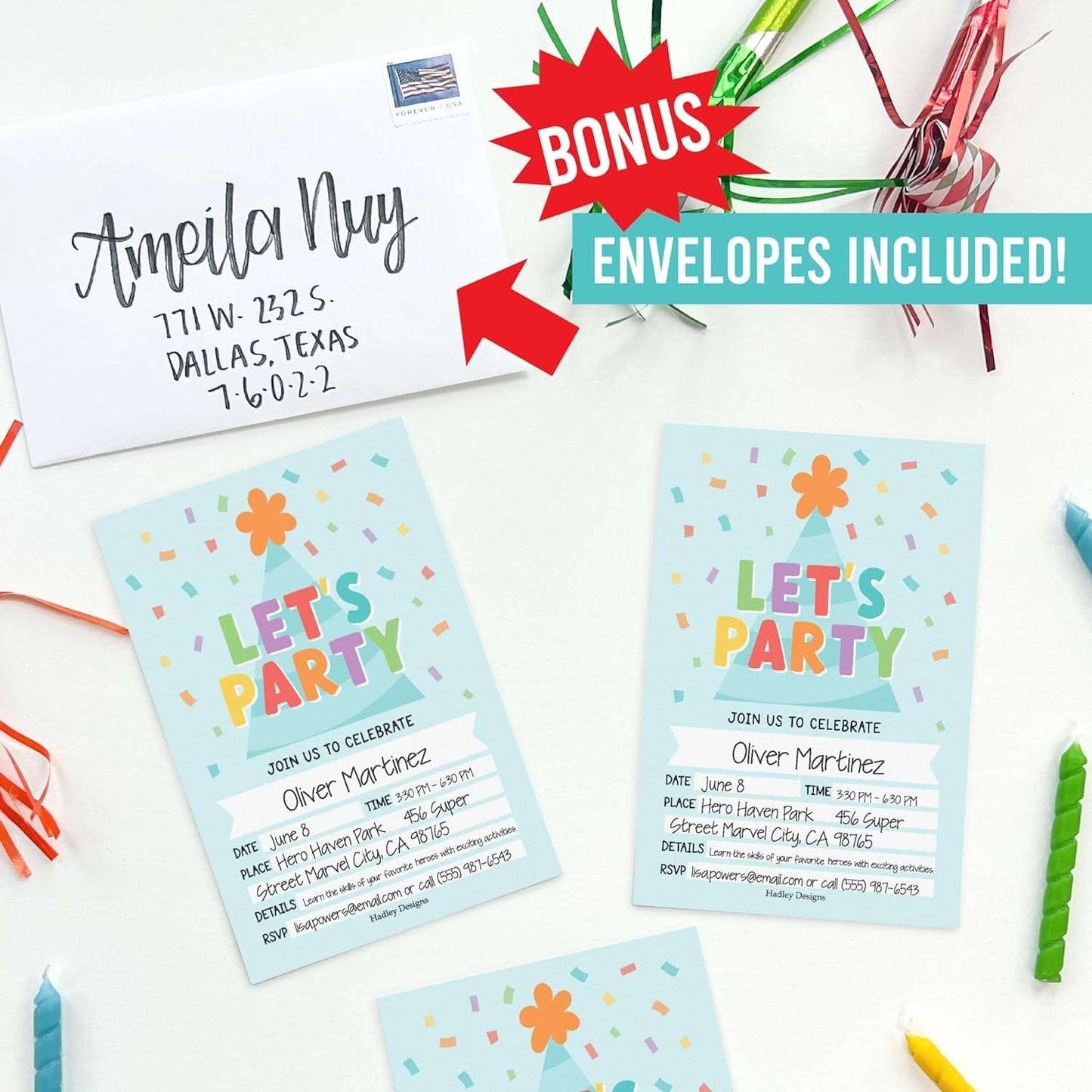 15 Colorful Birthday Invitations Girl - Kids Birthday Invitations Boy, Birthday Party Invitations For Boys, Colorful Birthday Invites For Boy, Birthday Invitation Cards, Birthday Party Invites Boy