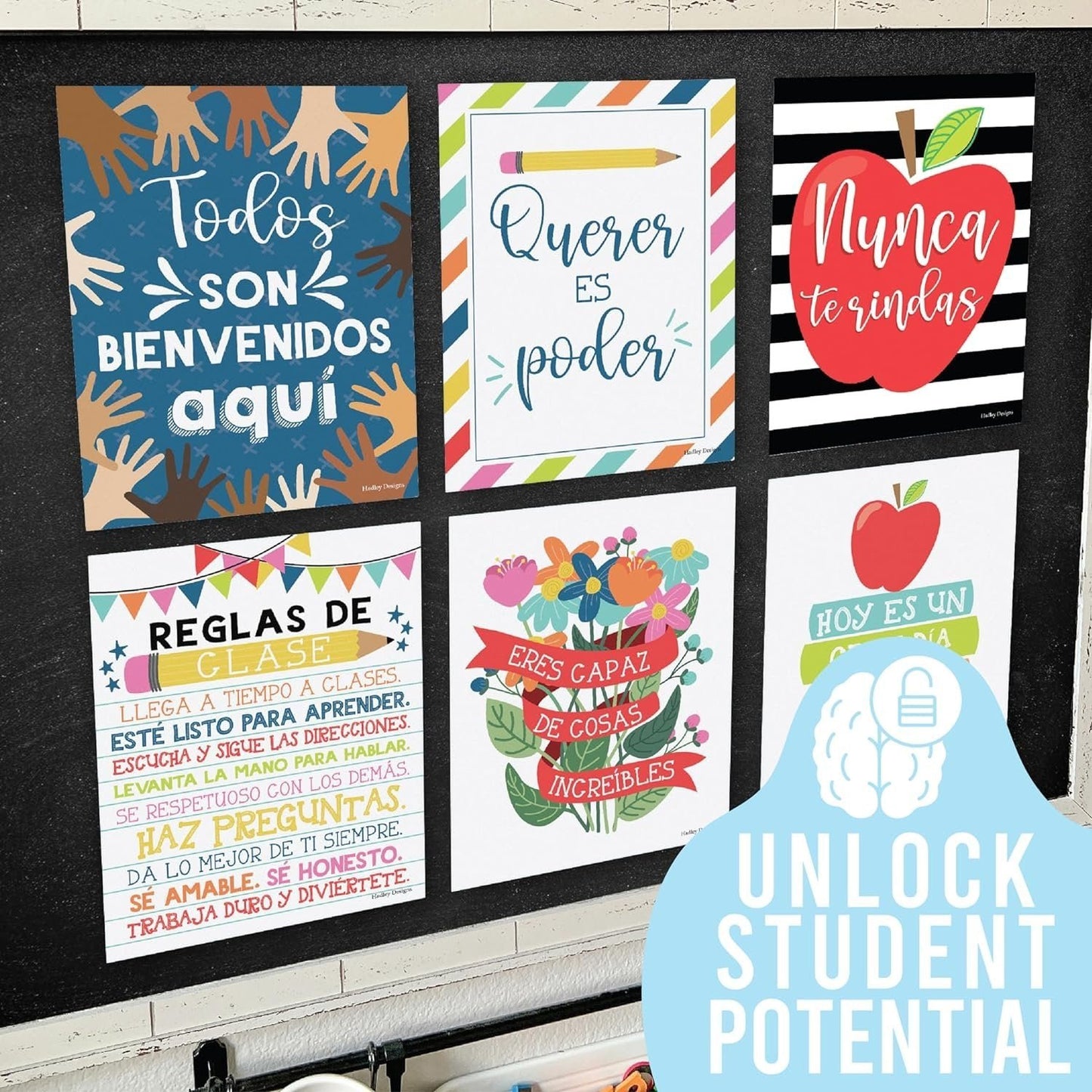 Colorful Spanish Motivational Posters | Set of 6 | Spanish Classroom Supplies