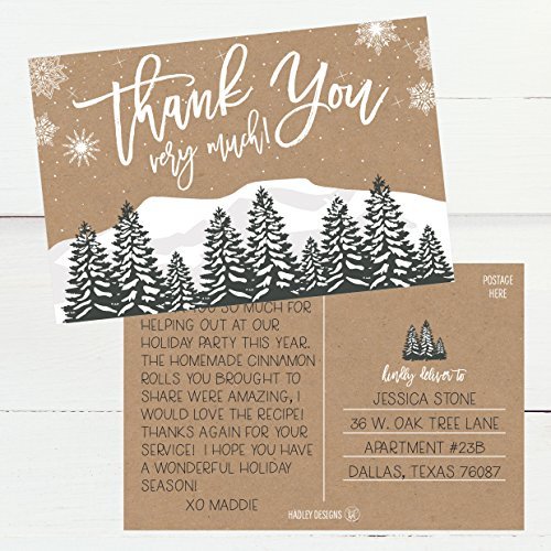 Winter Thank You Postcards