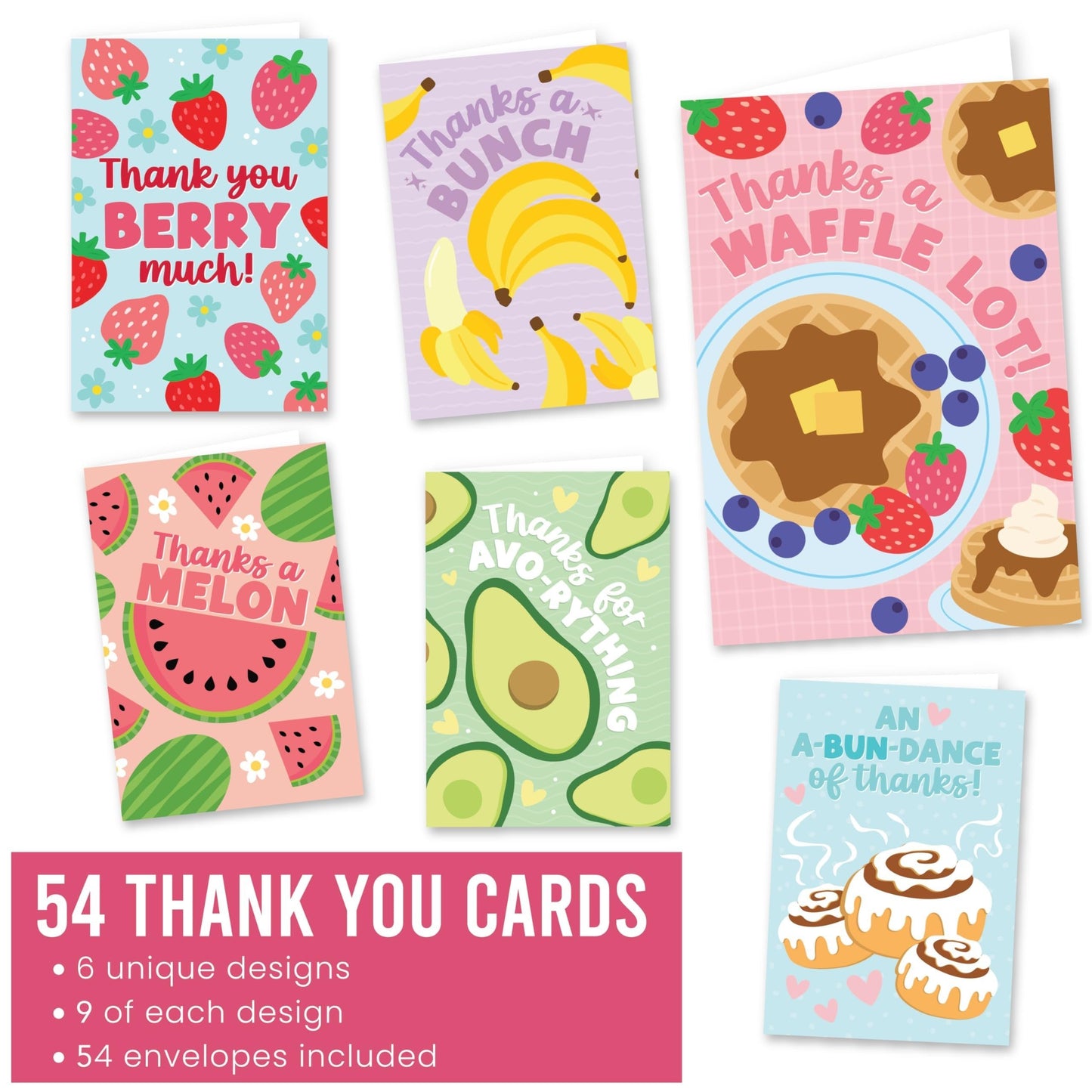 Thank You Cards | Set of 54 | Envelopes Included