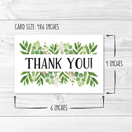 Greenery Folded Thank You Cards | Set of 24 | General