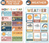 Boho ABC, Days, Months, & Weather Prek Posters | Set of 4 | Educational Posters