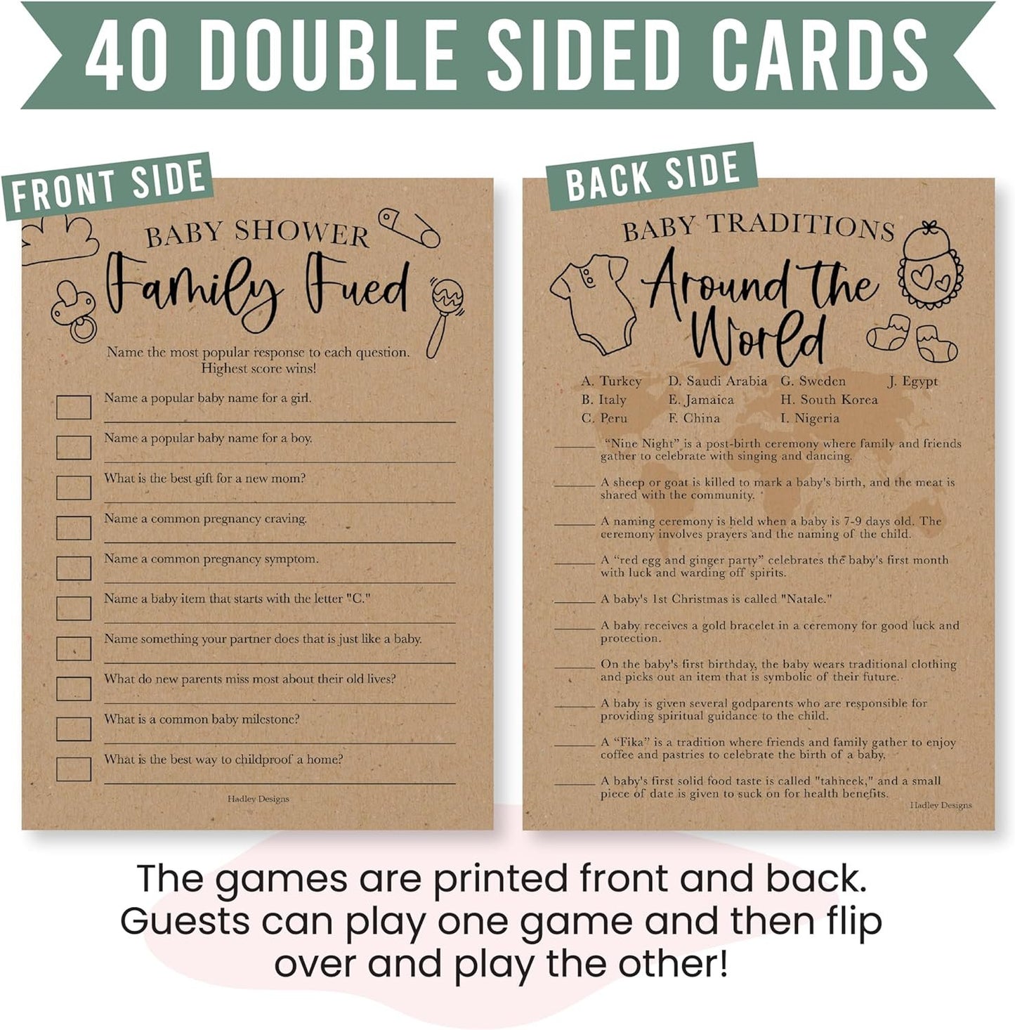 40 Rustic Baby Shower Games Gender Neutral - Who Knows Mommy Best Baby Shower Game, Guess Who Mommy Or Daddy Baby Shower Game, Baby Games For Baby Shower Family Feud Game, Baby Shower Tradition Cards