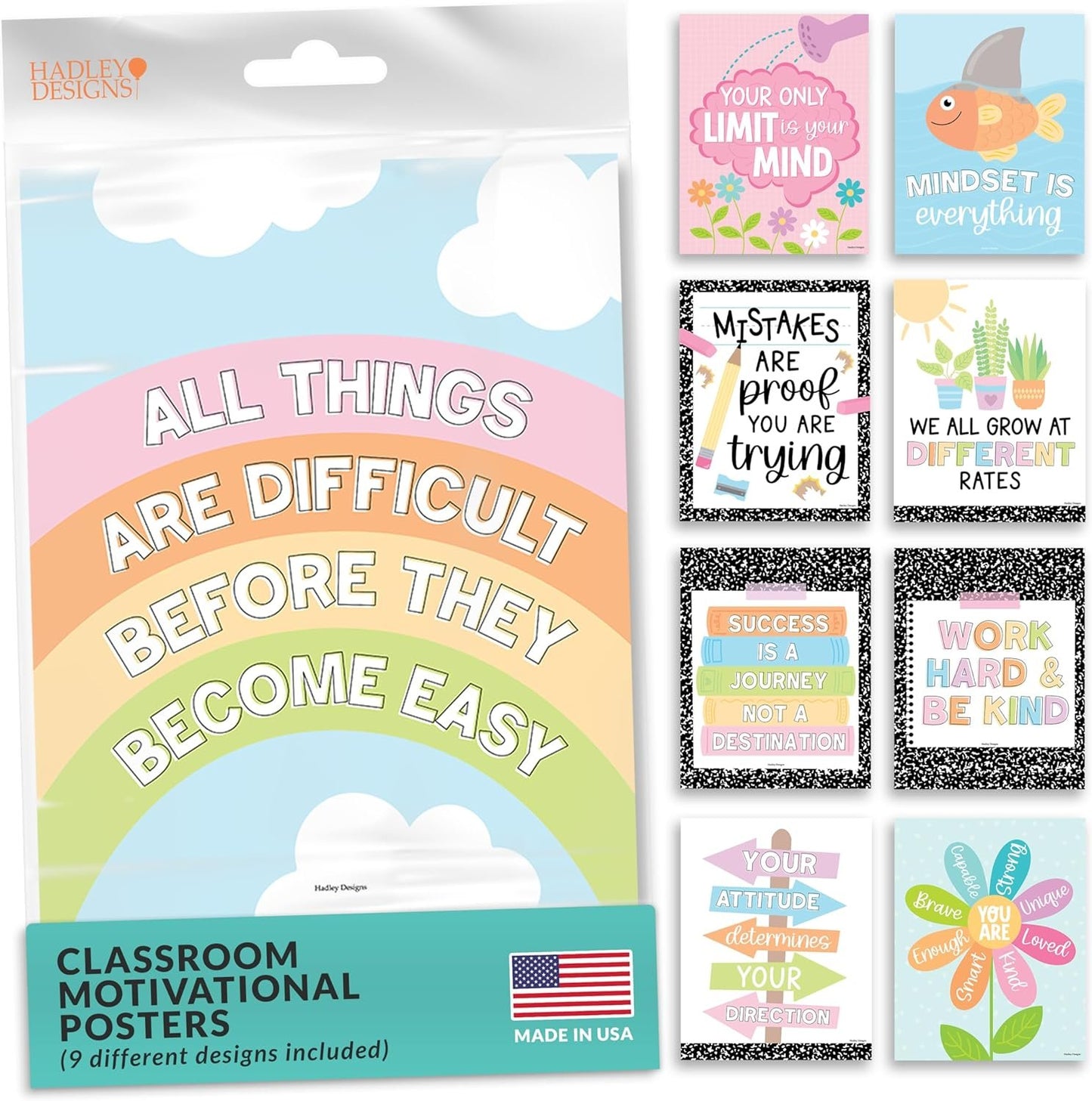Classroom Motivational Posters | Set of 9 | Educational Supplies