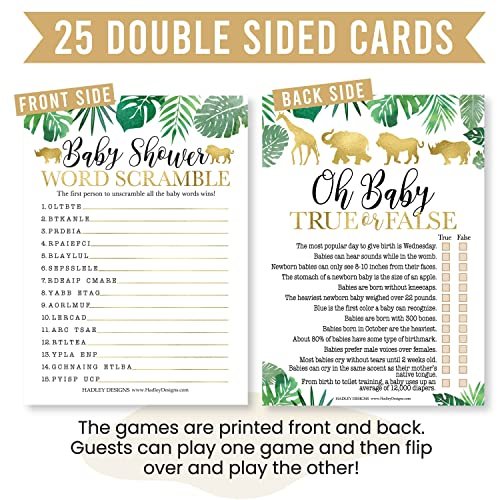 Word Scramble & True or False Games | Set of 25 | Baby Shower Games
