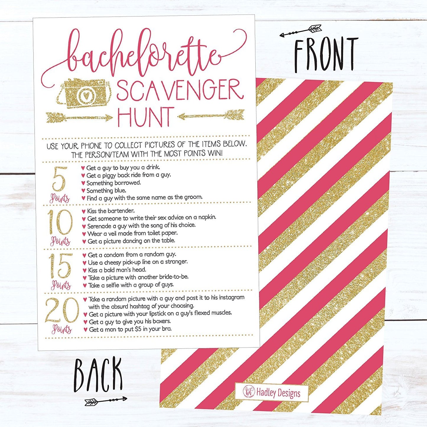 Bachelorette Scavenger Hunt | Set of 25 | Bridal Shower Games