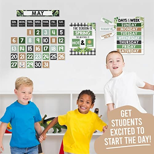 Farmhouse Boho Classroom Calendar | Bulletin Board | Classroom Supplies