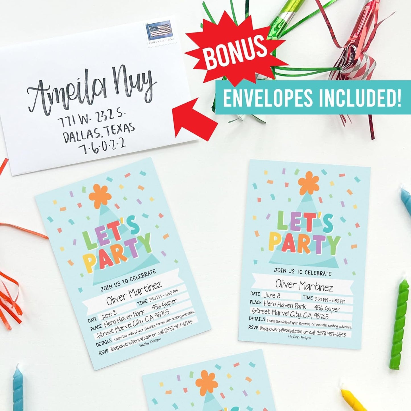 Gender Neutral Birthday Invitations | Set of 15 | Kid's Party