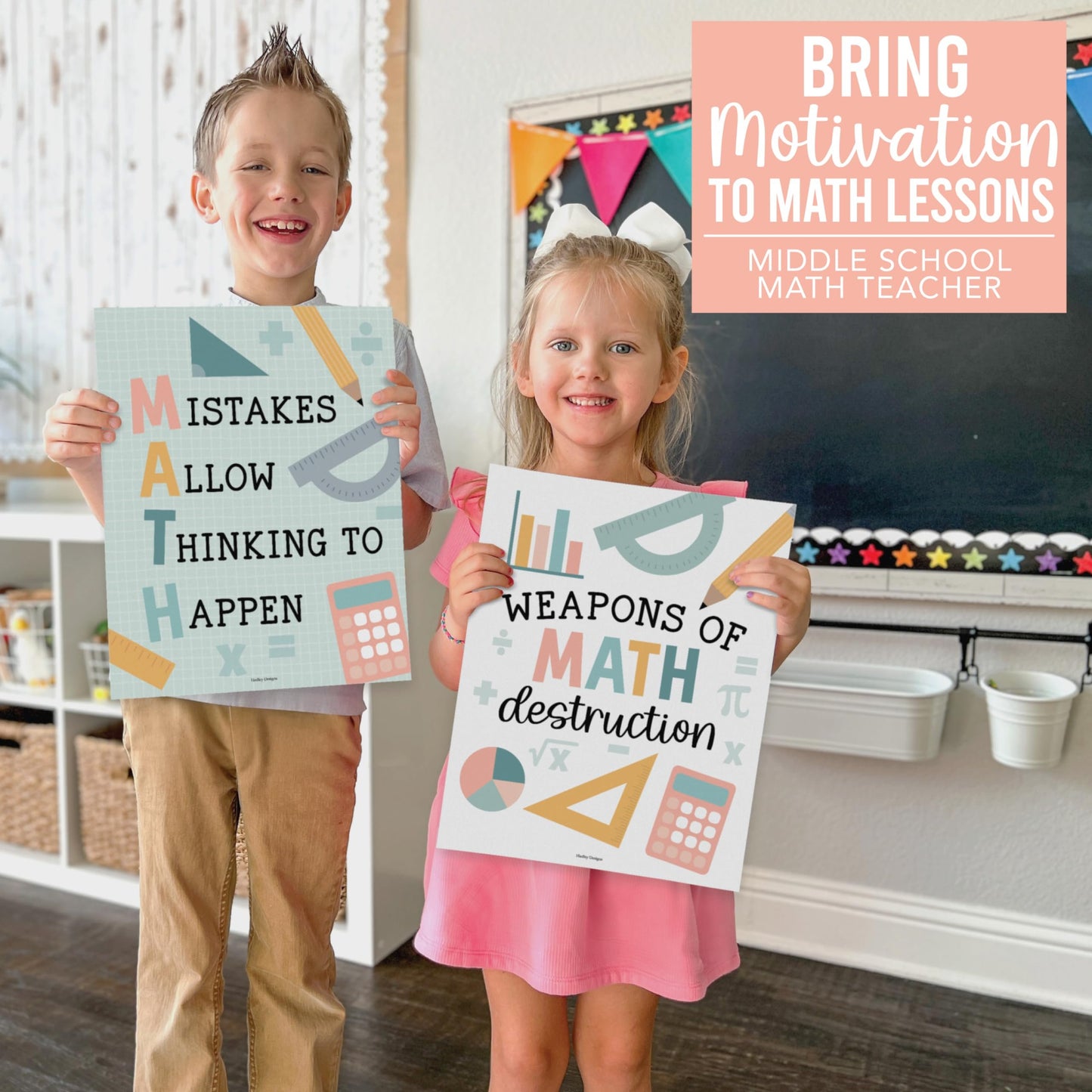 Math Motivational Posters | Set of 6 | Math Class