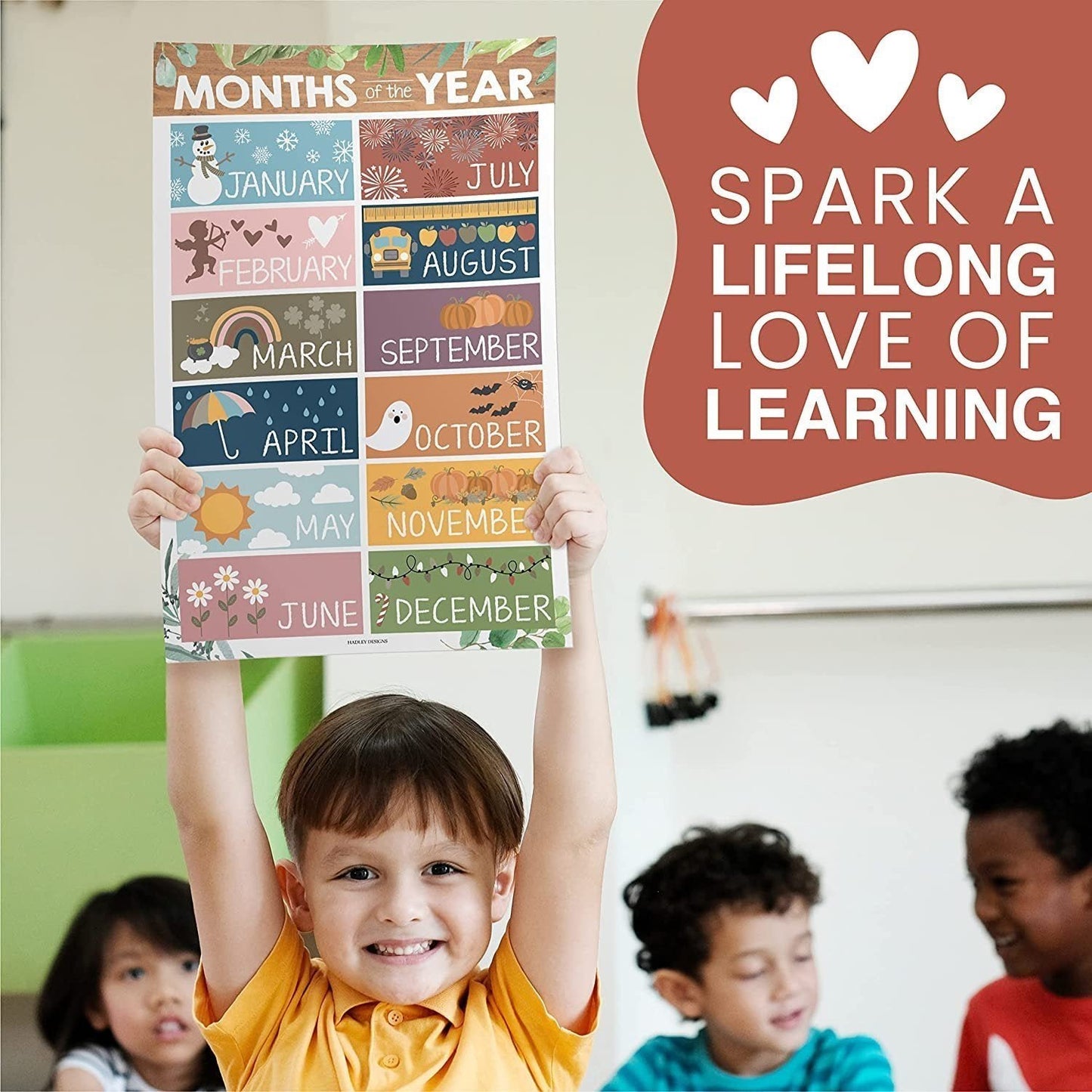 ABC, Days, Months, & Weather Prek Posters | Set of 4 | Educational Posters