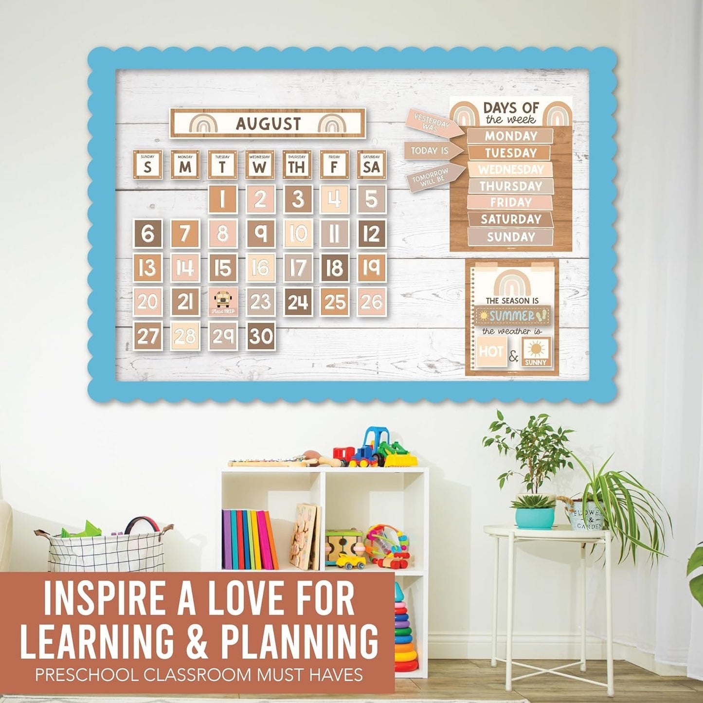 Neutral Classroom Calendar | Bulletin Board | Classroom Supplies