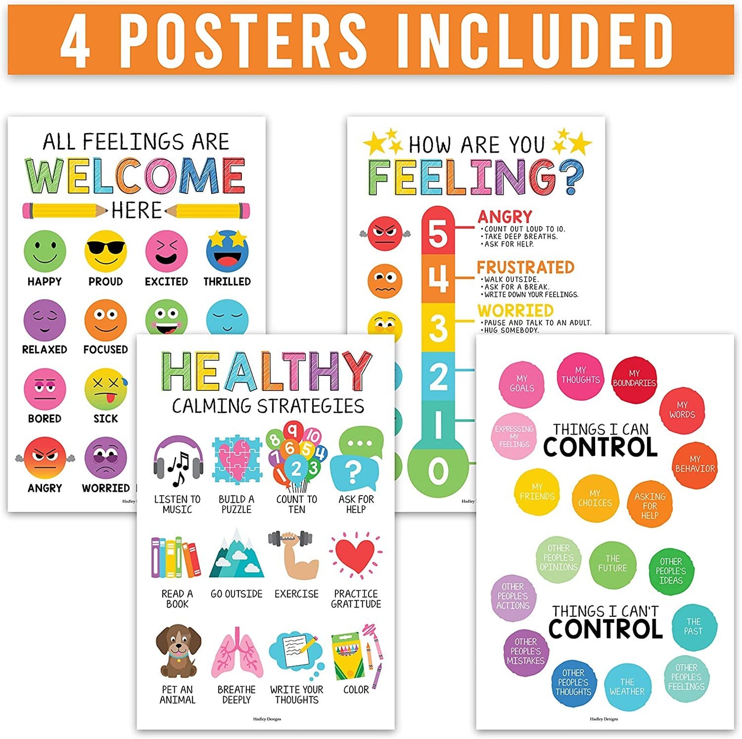 Feelings Posters | Set of 4 | Educational Posters
