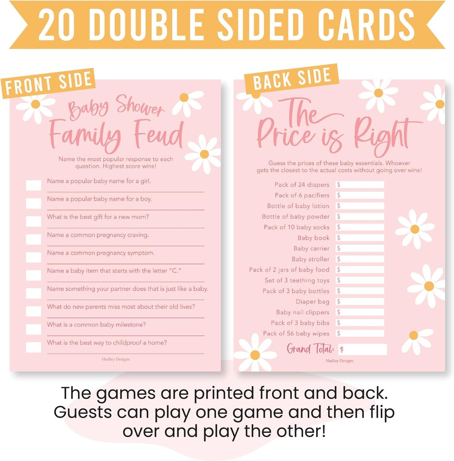 20 Retro Baby Shower Games For Girl - Hilarious Baby Shower Games Girl, The Price Is Right Baby Shower Game Cards, Baby Games For Baby Shower Family Feud Game, Baby Girl Baby Shower Games Funny