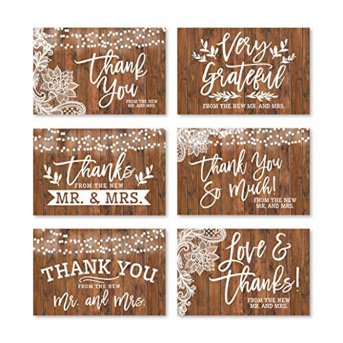 Wedding Folded Thank You Cards | Set of 24 | Cards & Party