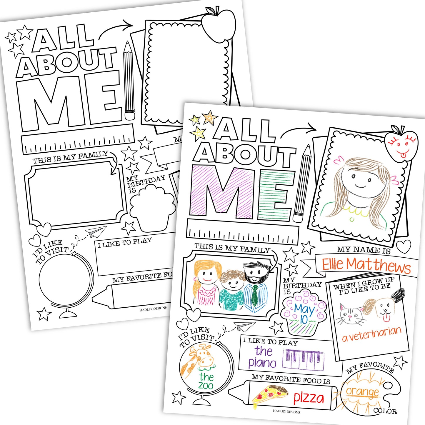 All About Me Posters | Set of 20 | Educational Posters