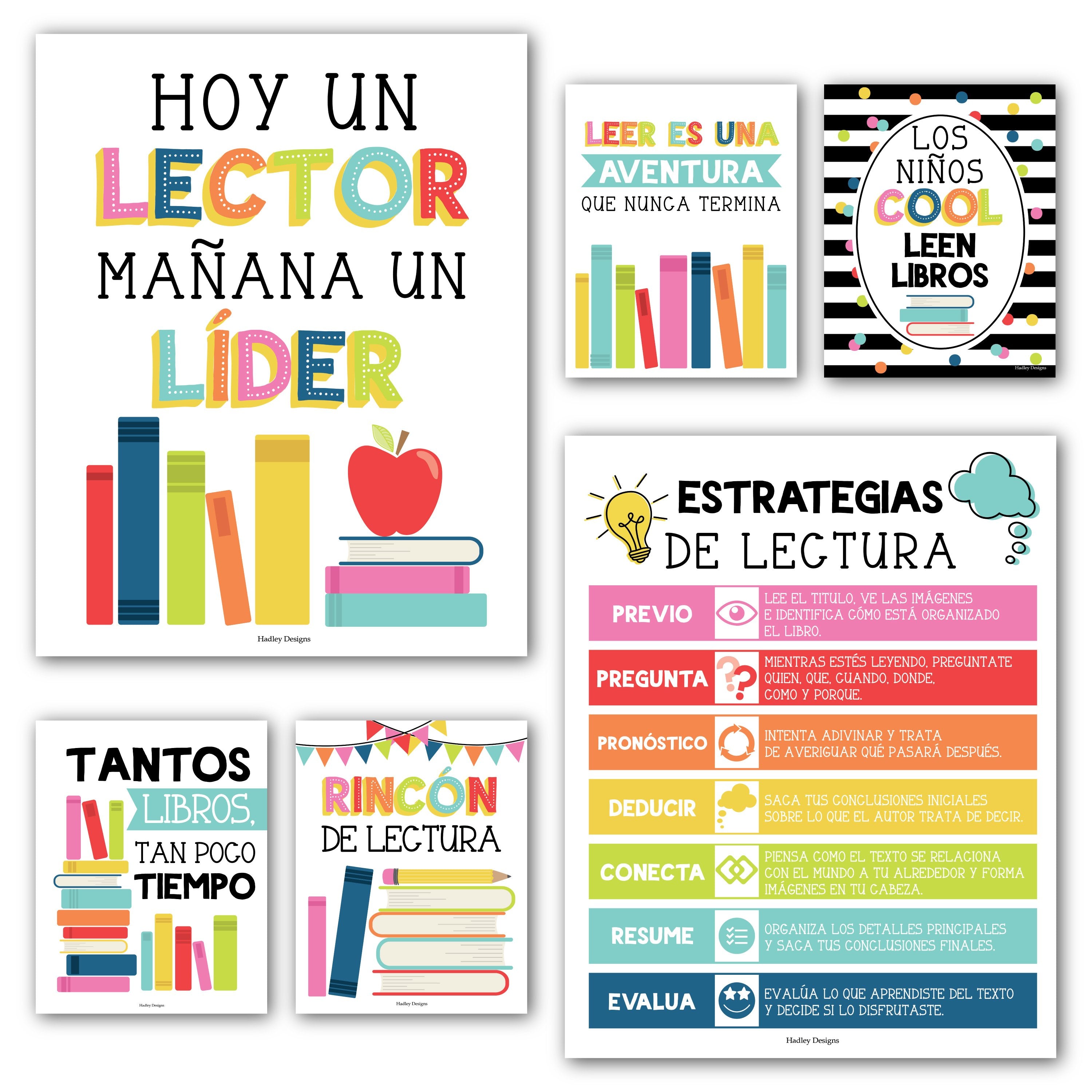 Spanish Reading Posters | Set of 6 | Educational Posters