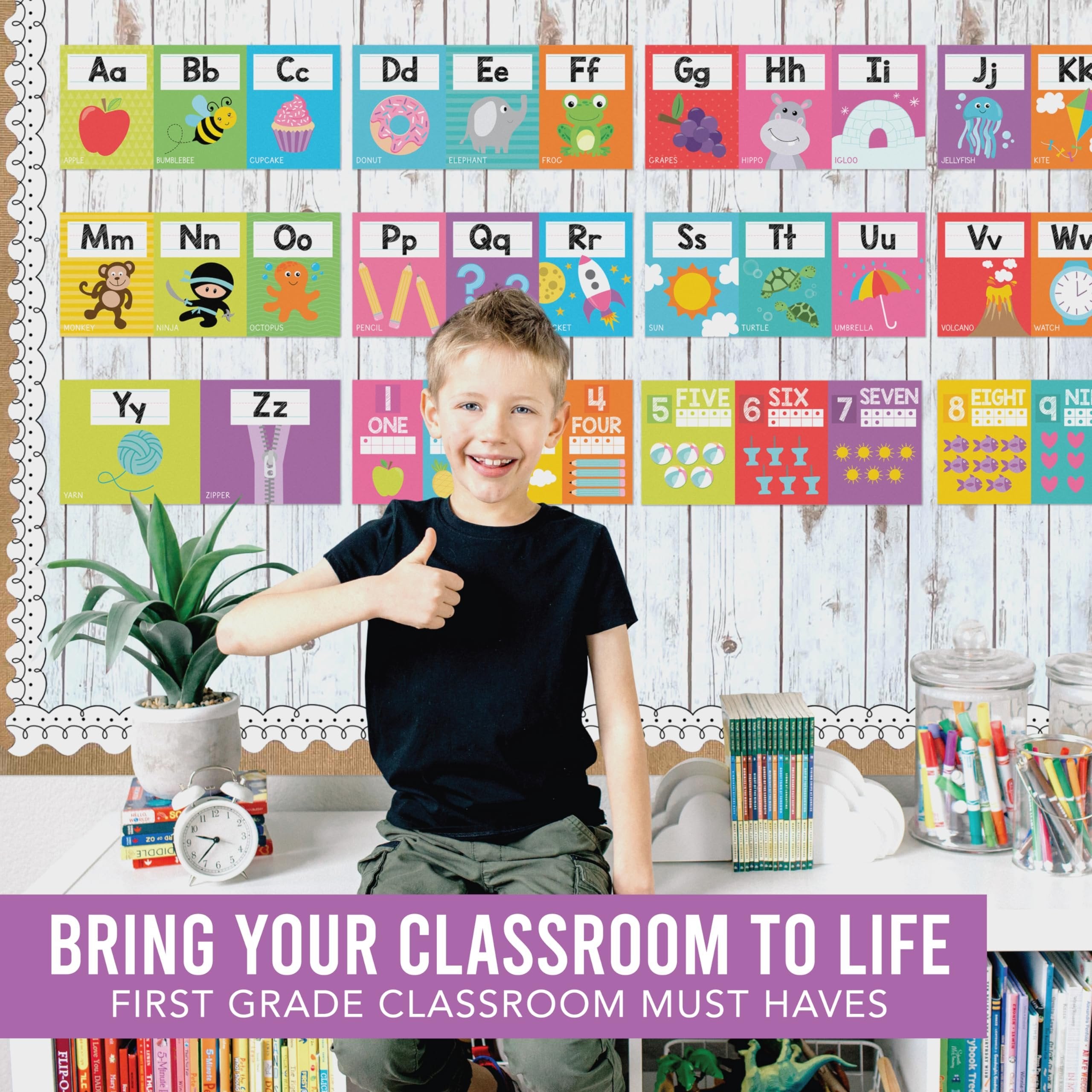 Letters & Numbers Jumpstart Kit: Colorful 12 Poster Pack