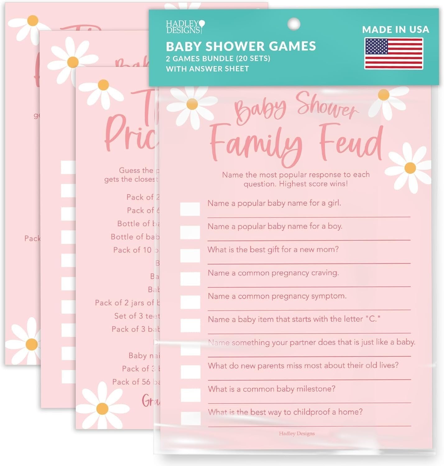 Family Feud & The Price is Right Games | Set of 20 | Baby Shower Games