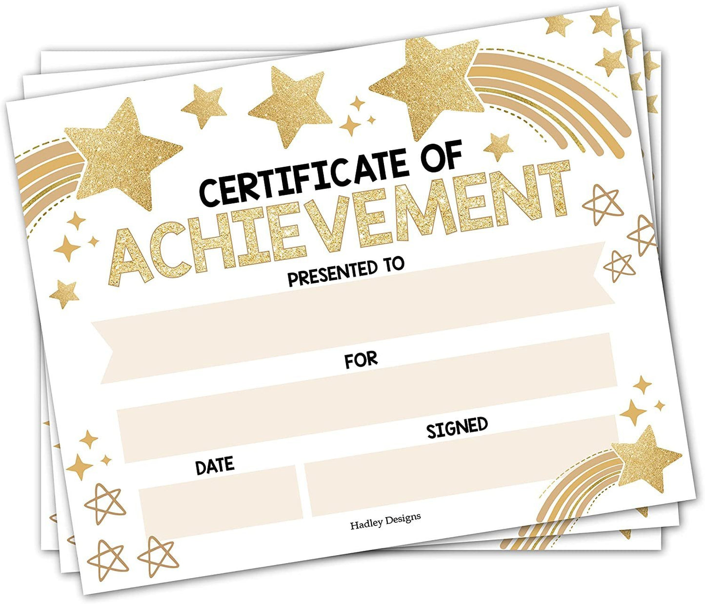 Gold Star Certificate of Achievement | Set of 25 | Awards