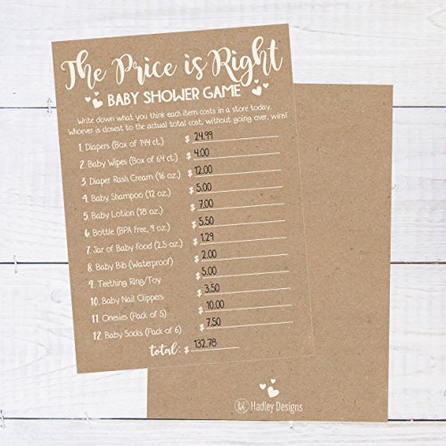 The Price is Right Game | Set of 25 | Baby Shower Games