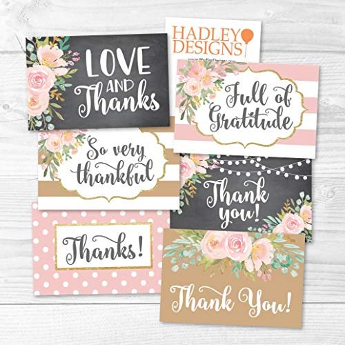 Blush Floral Folded Thank You Cards | Set of 24 | General