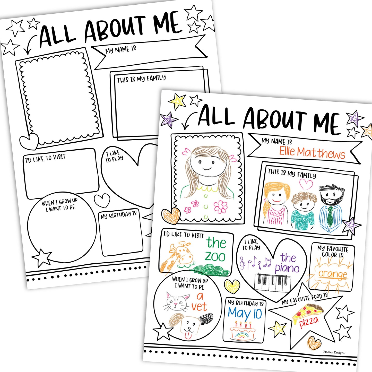 All About Me Posters | Set of 20 | Educational Posters