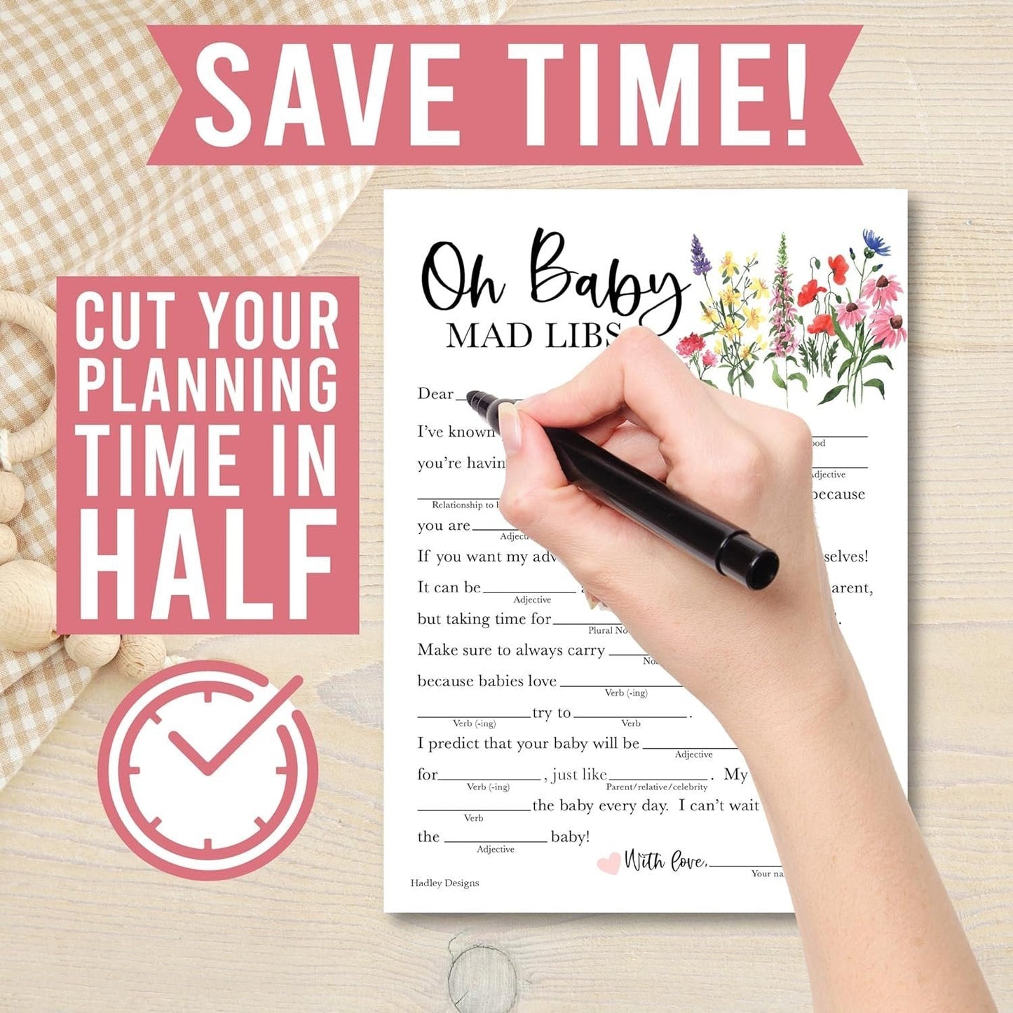 Word Search, Who Knows Mommy Best, Mad Libs, & Bingo Games | Set of 40 | Baby Shower Games