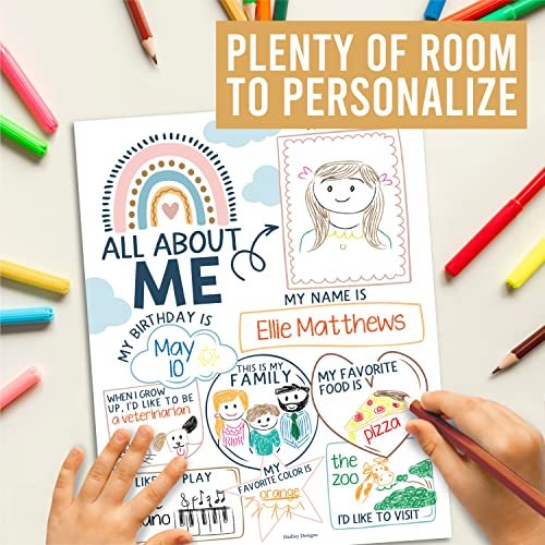 Boho Rainbow All About Me Posters | Set of 20 | Educational Posters