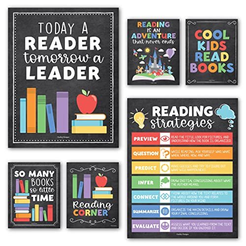 Colorful Chalk Reading Motivational Posters | Set of 6 | Motivational Posters