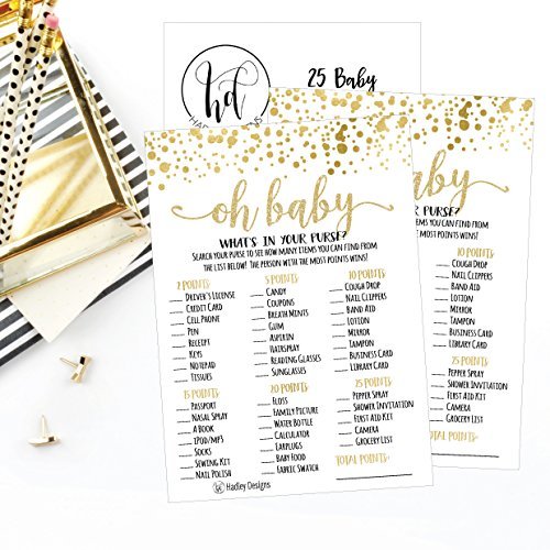 What's In Your Purse Game | Set of 25 | Baby Shower Games