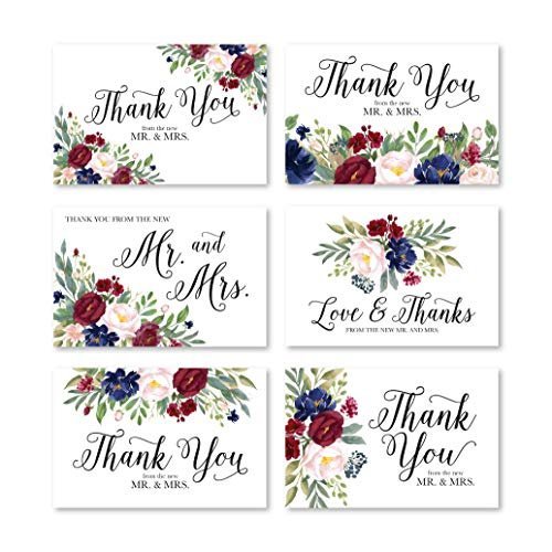 Wedding Folded Thank You Cards | Set of 24 | Cards & Party