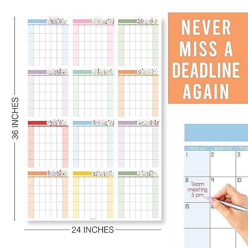 Wildflower Undated Yearly 12-Month Calendar | Dry Erase | Calendars & Planners