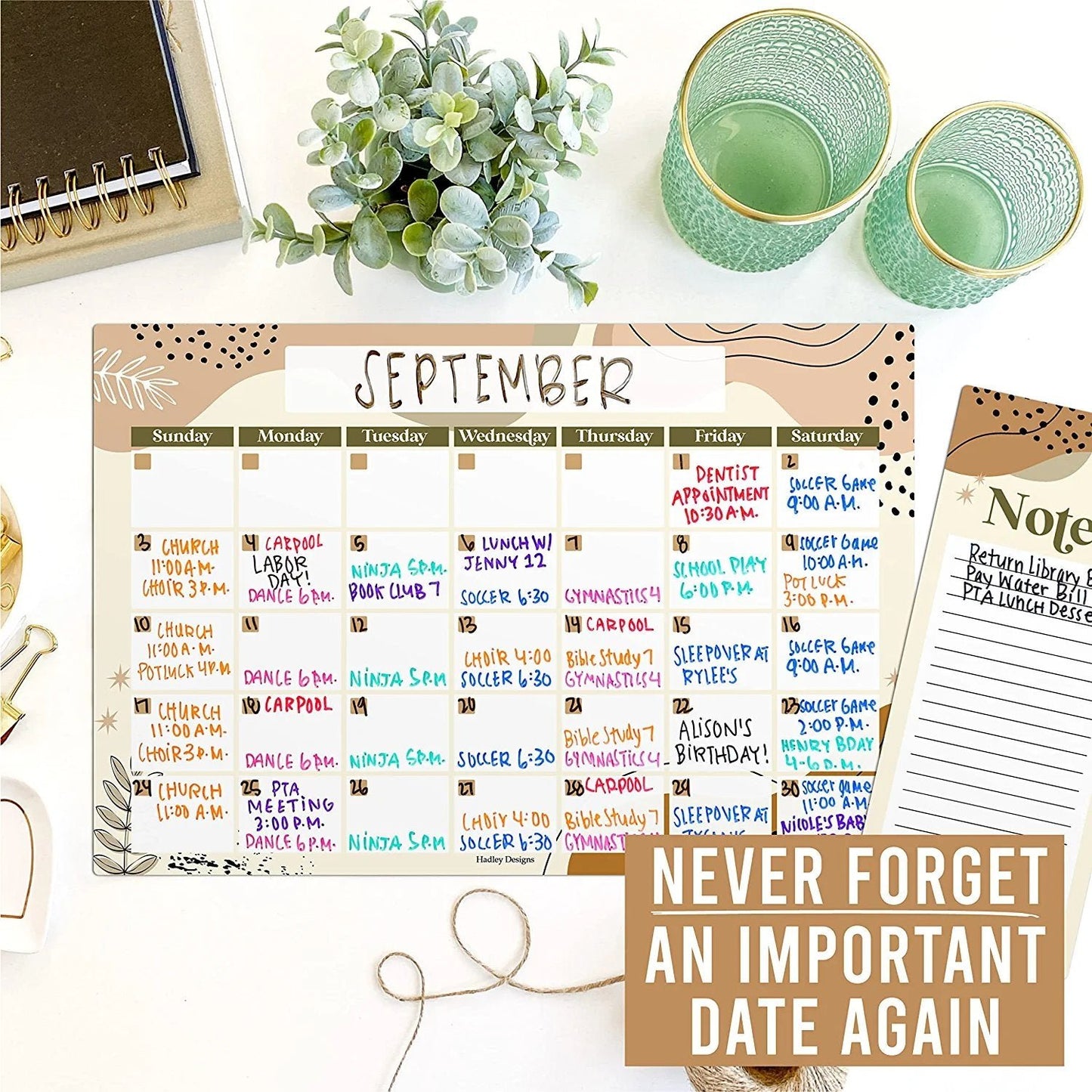 Boho Magnetic Calendar | Dry-Erase | Calendars & Planners