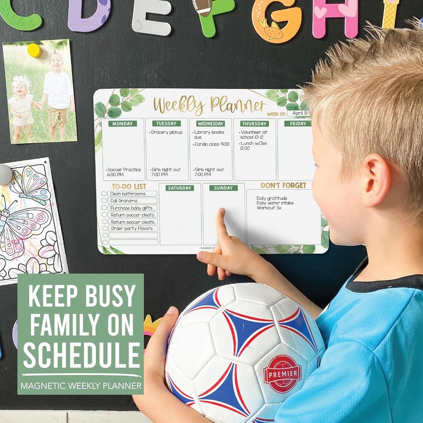 Greenery Fridge Weekly Calendar | Magnetic & Dry Erase | Calendars & Planners